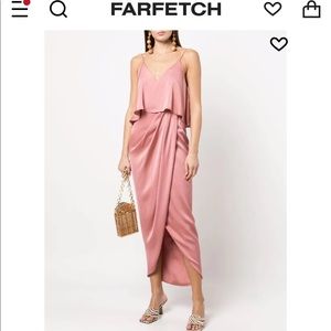 Shona Joy Blush Frilled Cocktail Midi Bridesmaid Dress